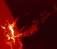 Coronal mass ejections on the Sun.