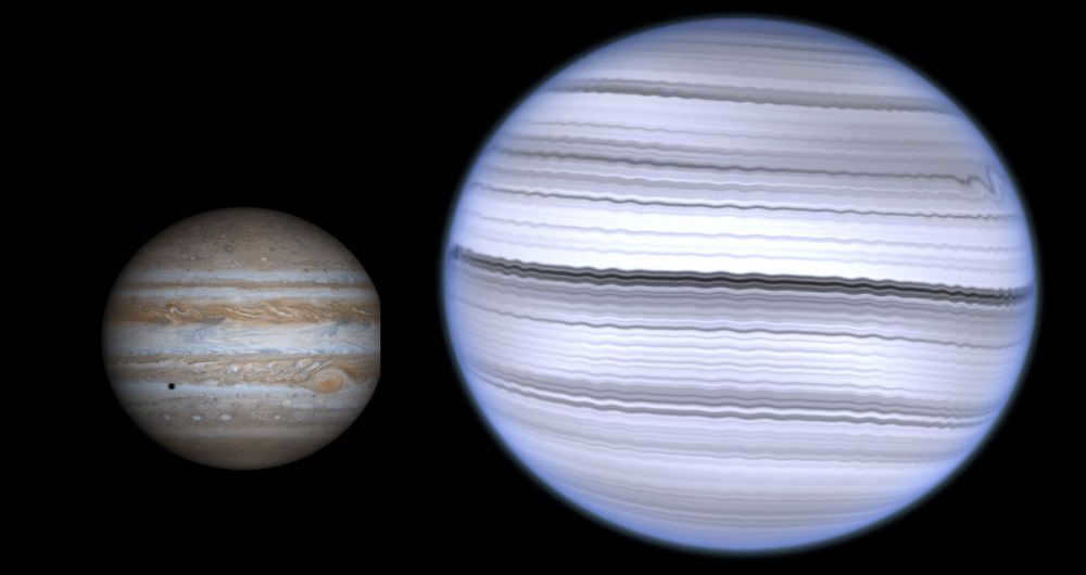 Planet XO-6b compared to Jupiter