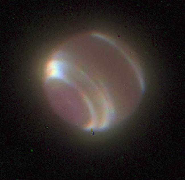 Neptune, image taken from Earth using adaptive optics.