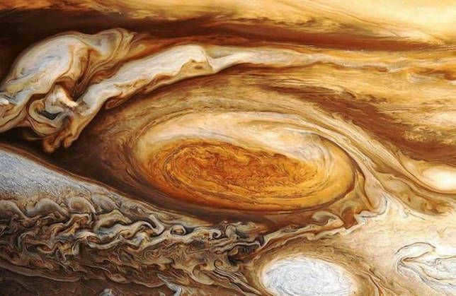 Hurricane in the atmosphere of the solar system's largest planet Jupiter