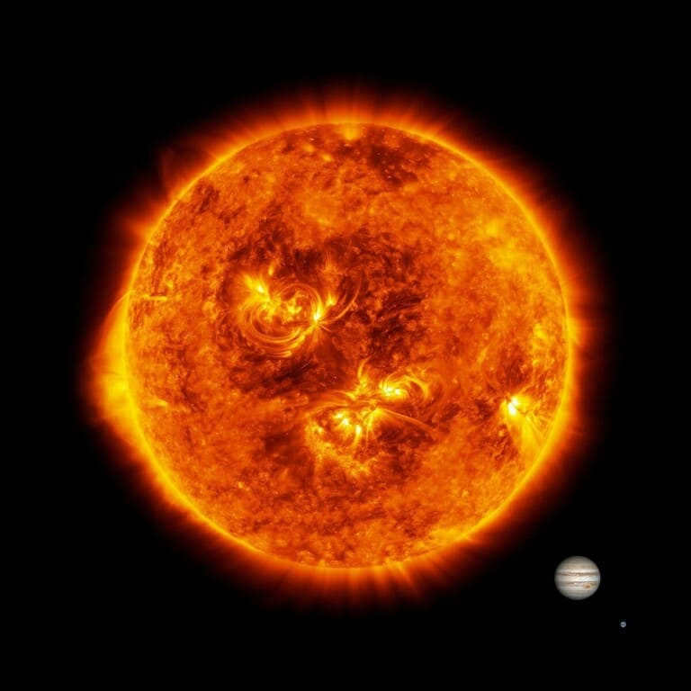 Sun, Jupiter and Earth