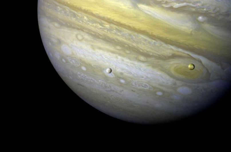 An image of the giant and its two satellites