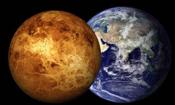 Venus and Earth
