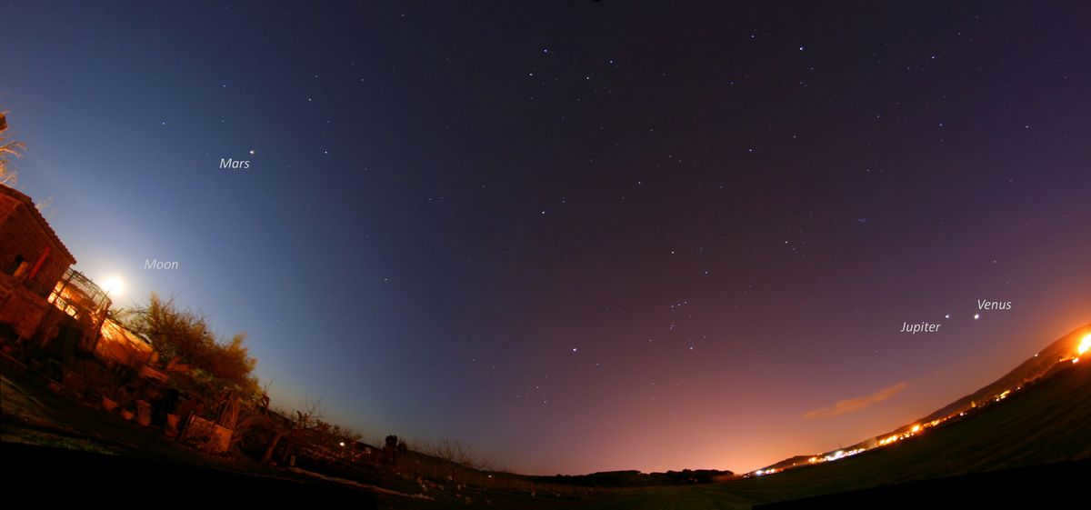 Mars in the night sky 