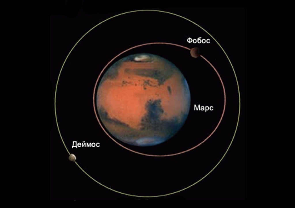 The orbit of the Mars satellites