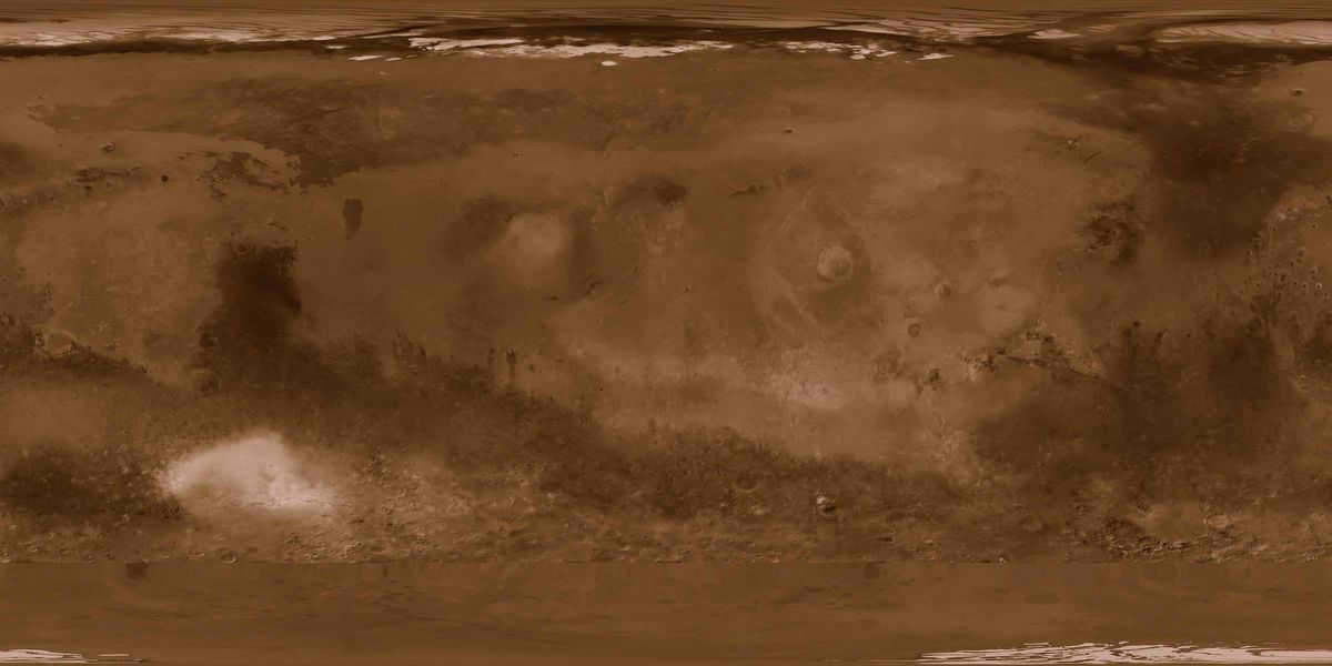 Map of the surface of the planet Mars