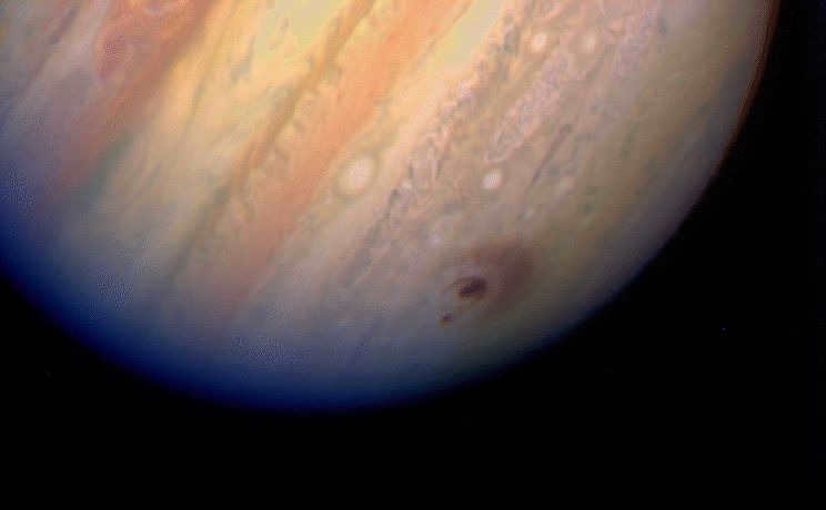 Collision of a fragment of comet Shoemaker-Levy 9 with Jupiter
