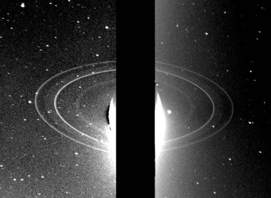 Neptune's rings observed by Voyager 2 in 1989.