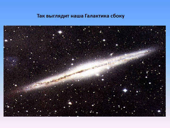 This is what our Galaxy looks like from the side
