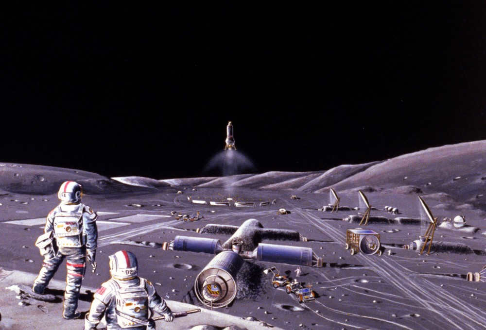 Moon base in the artist's view