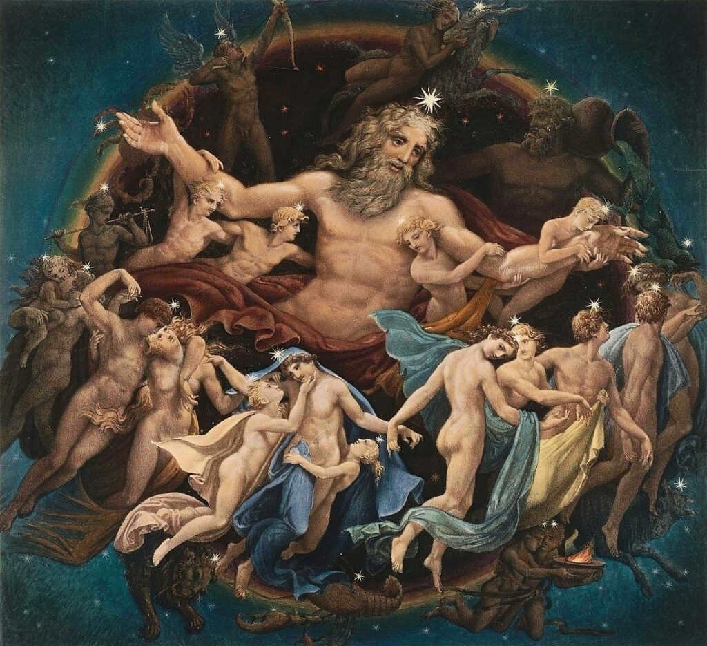  The sky god Uranus is the father of other gods.