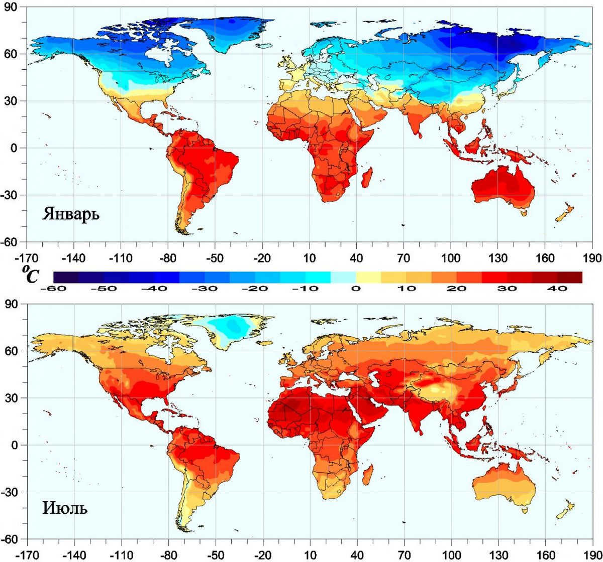 Average annual temperature