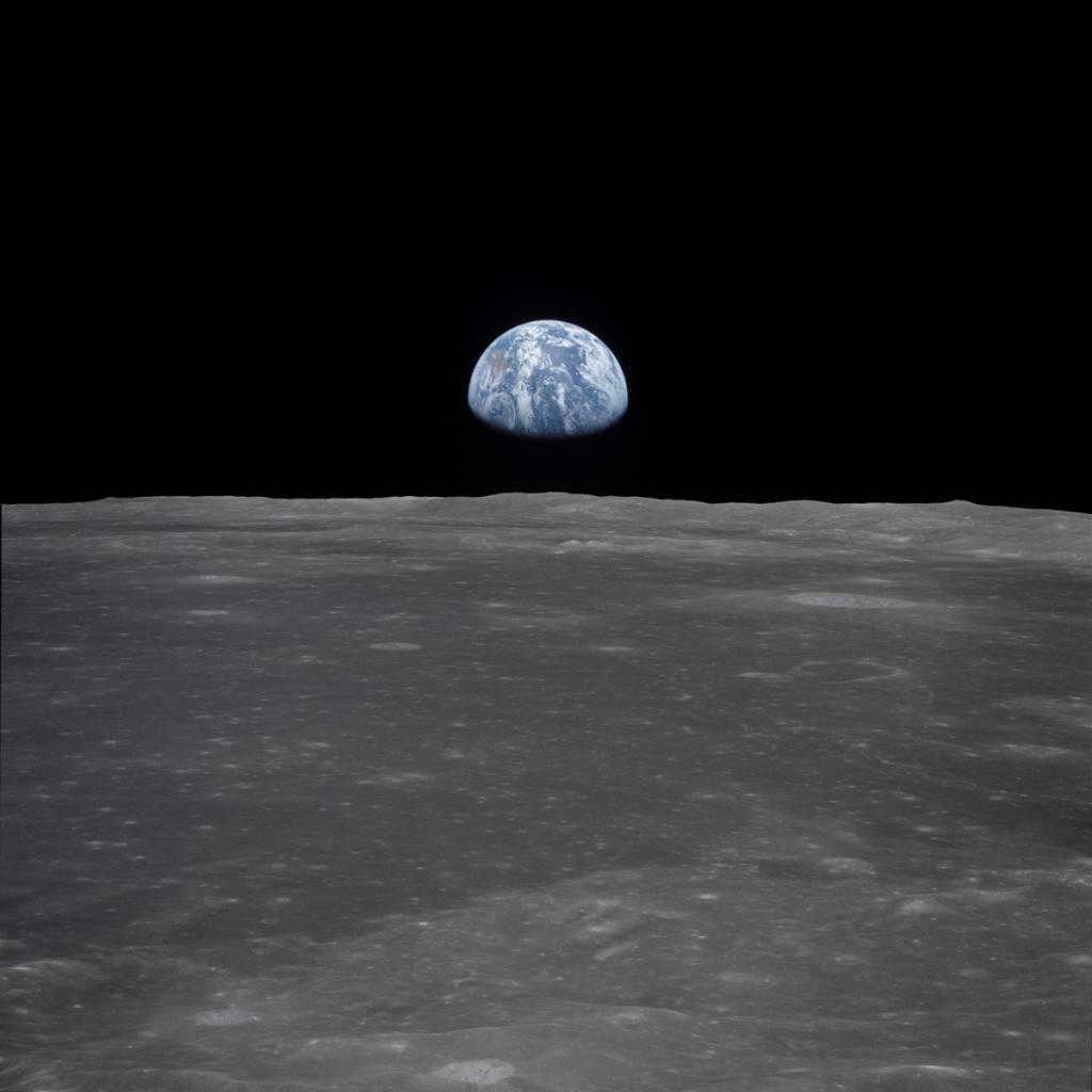 View of Earth from the surface of the Moon