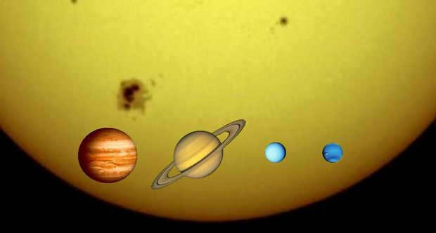 Giant planets in the background of the Sun