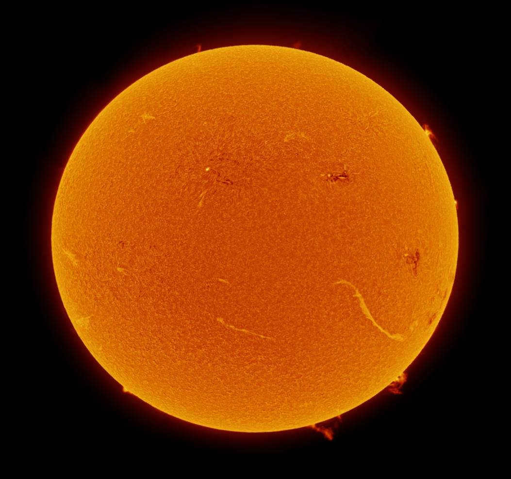 Sun in the H-alpha hydrogen line