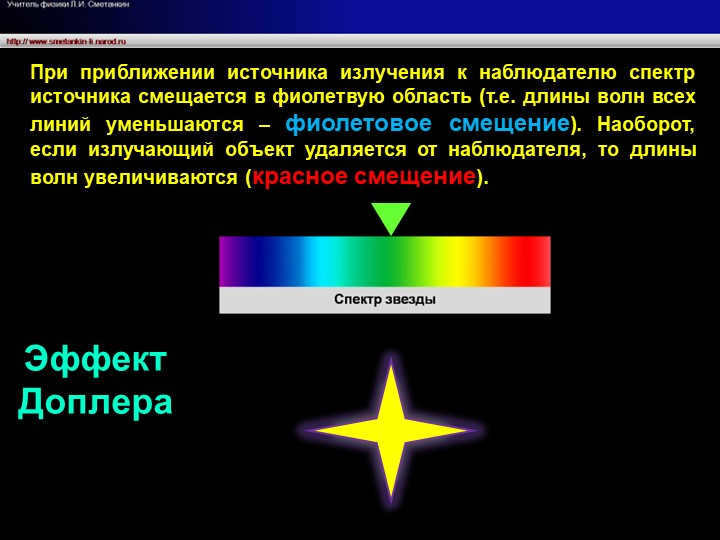 As a radiation source approaches an observer, the spectrum of the source shifts.