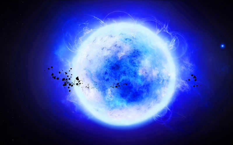 brightest blue star visible 