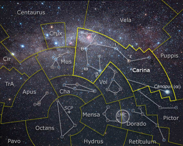 southern sky map