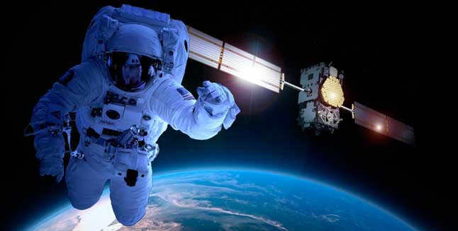 astronaut, Earth, space, satellite, sun