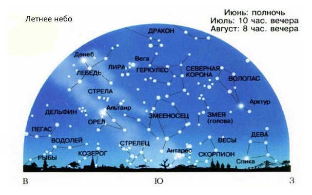 constellations of the summer sky