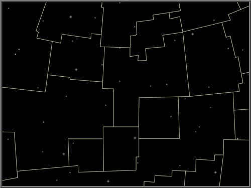 Picture of the sky with its division into constellations by scientists