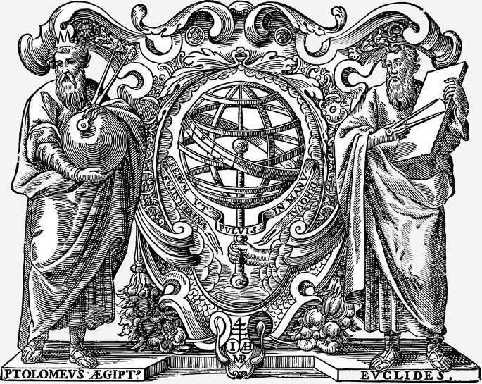 Figures of Claudius Ptolemy and Euclid