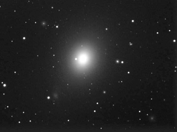 Elliptical galaxies, such as M49 in Virgo, are huge spheres of stars that float in an ellipsoidal cloud. Although their diameters often resemble large spiral galaxies, they can contain much more mass because they have a soccer ball shape rather than a disk. This galaxy is about 56 million light-years away and is one of the most massive galaxies in the Virgo cluster (provided by: NASA / ESA / STScI).