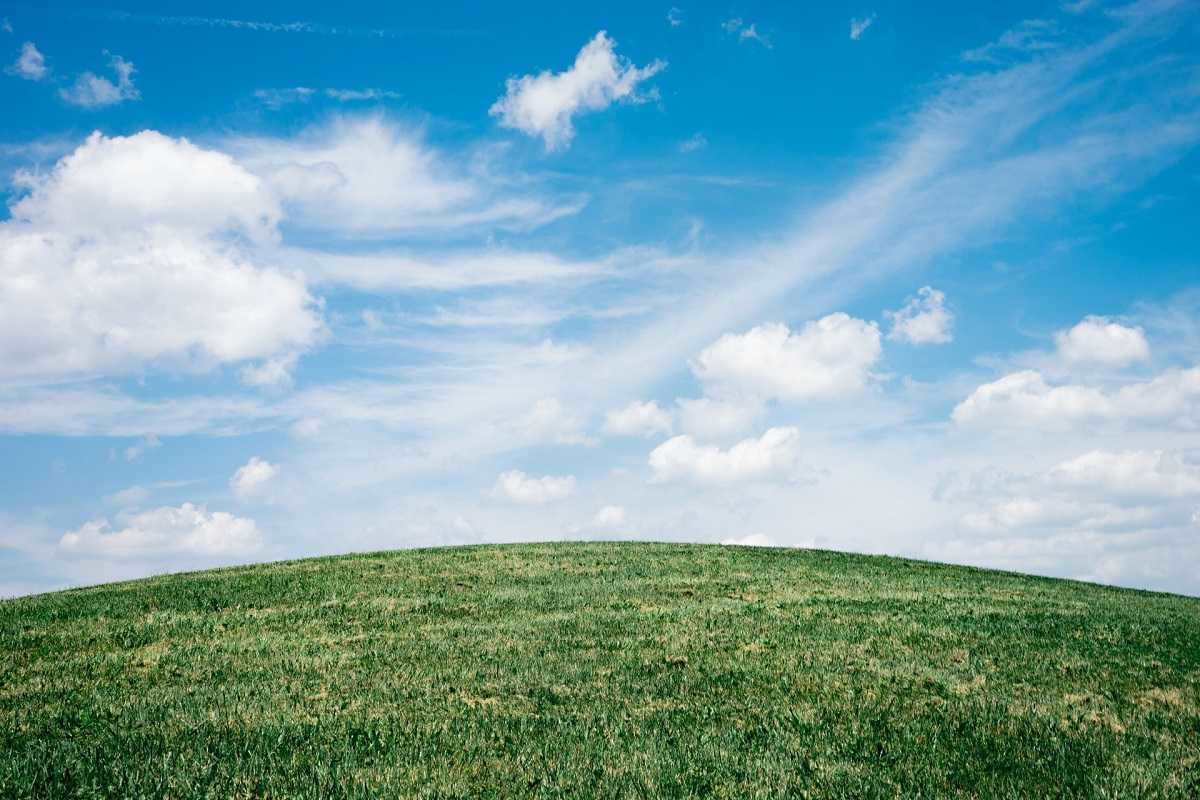 Sky, clouds, air, earth, grass