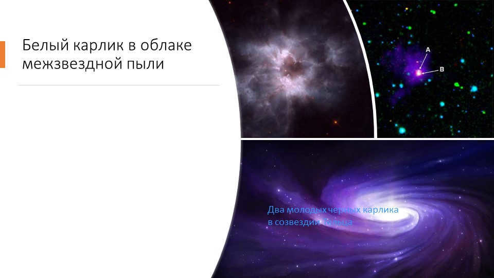 White dwarf in a cloud of interstellar dustTwo young black dwarfs in the constellation. 
