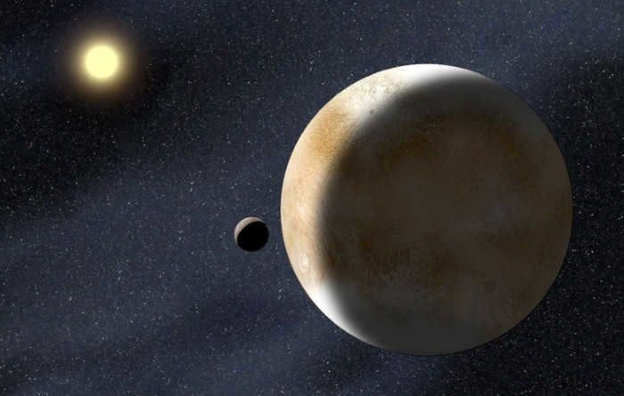 The sun from the surface of the dwarf planet Eris