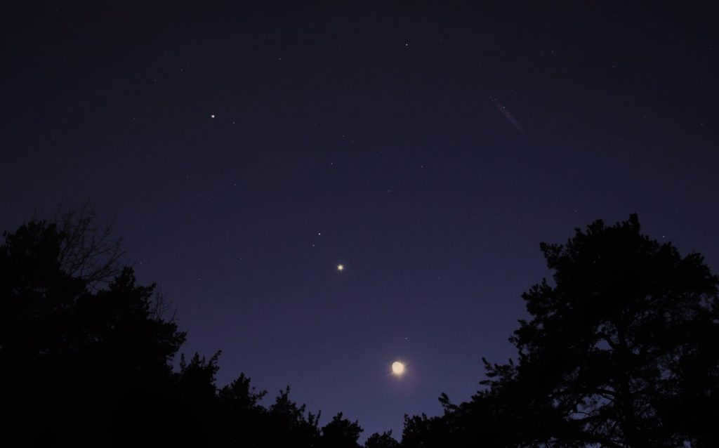 Photo of the parade of planets from Earth