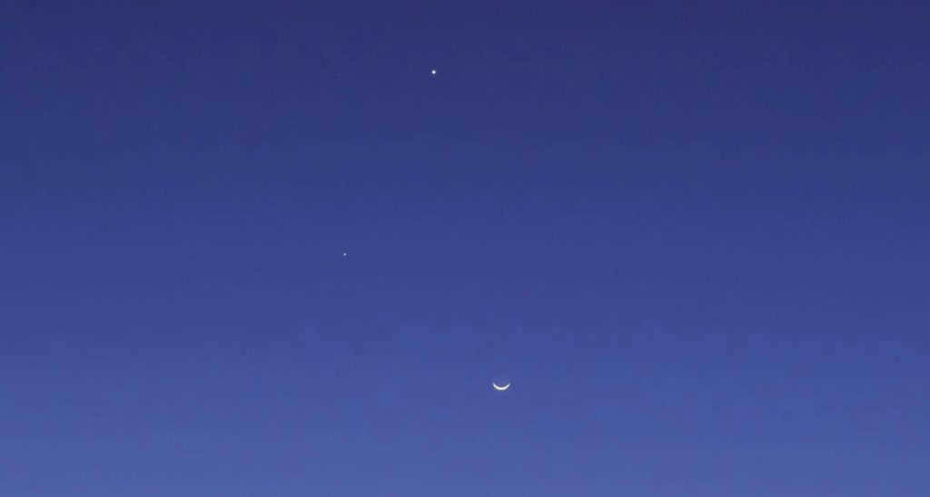 Photo of the mini-parade, which includes Jupiter, Mars and Saturn