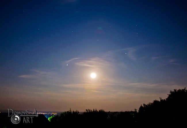 Jupiter, Saturn and the Moon