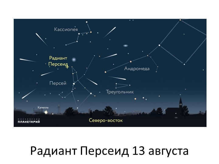 Perseids radiant on August 13