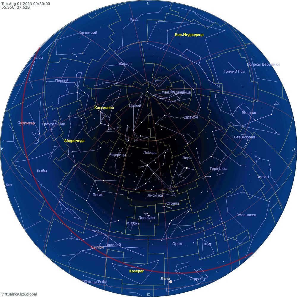 Starry sky over Moscow, August 1, 2023.