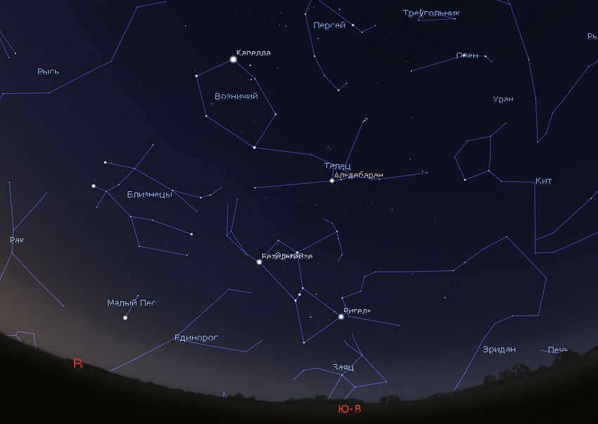 winter constellations in august