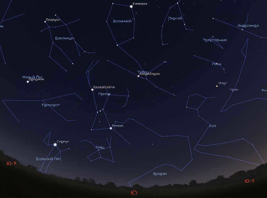 February starry sky