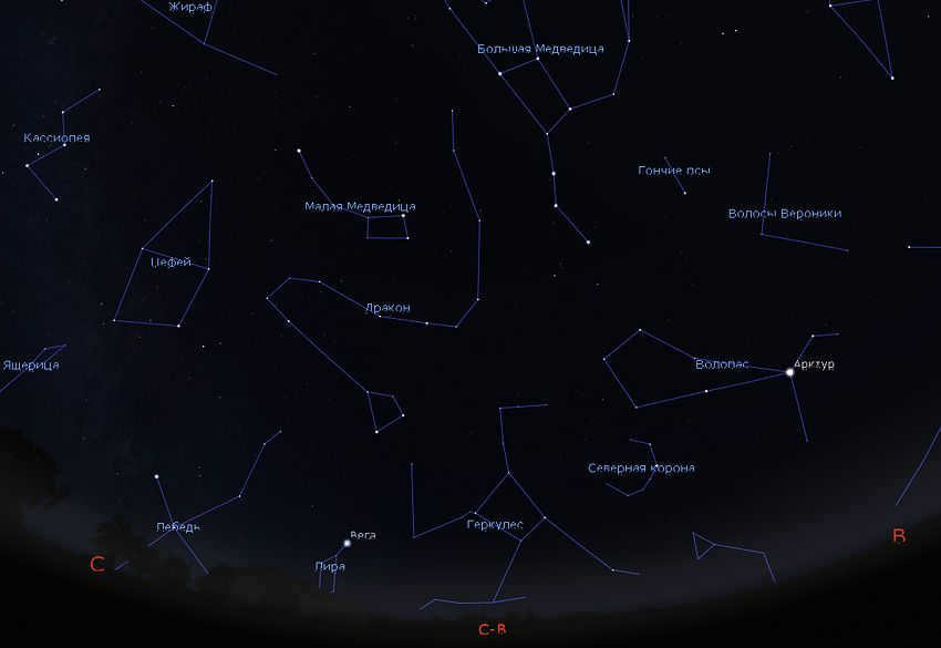 starry sky in February