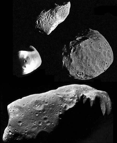 Satellite photo of asteroids