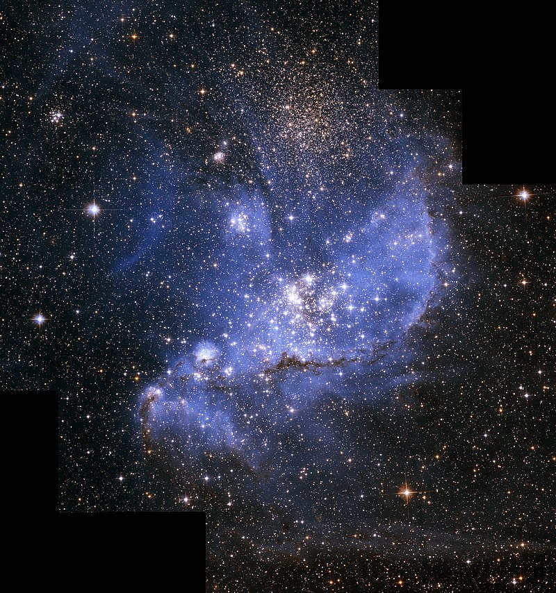 NGC 346, a scattered cluster in the Small Magellanic Cloud.