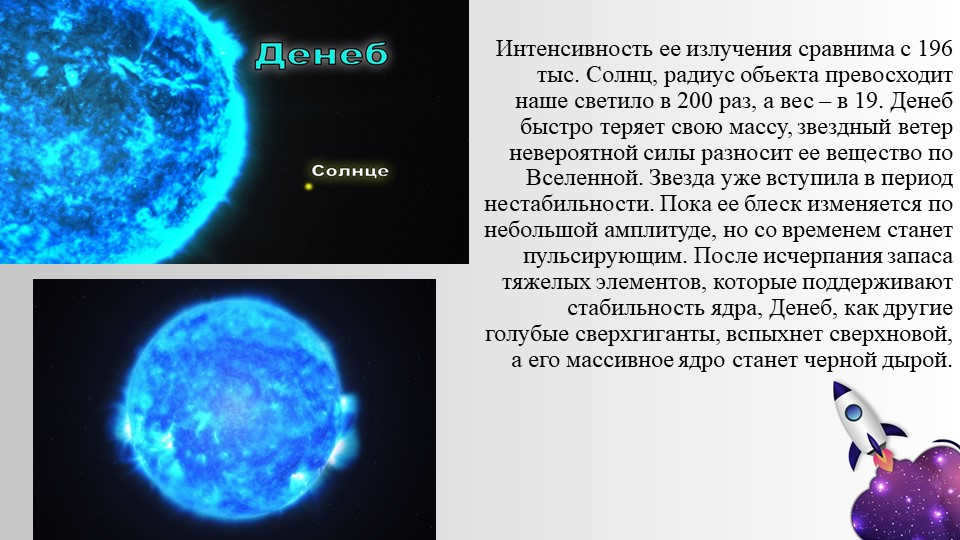 The intensity of its radiation is comparable to 196 thousand suns, radius. 