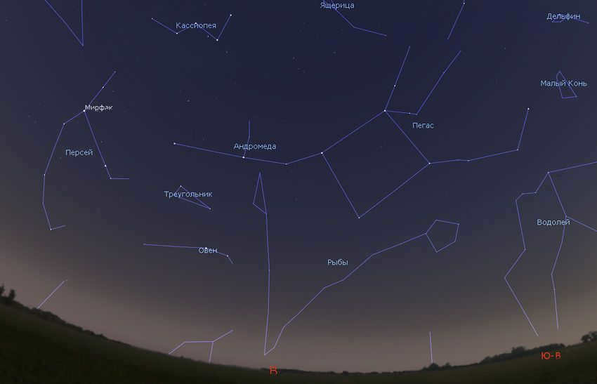 constellations pegasus and andromeda in november