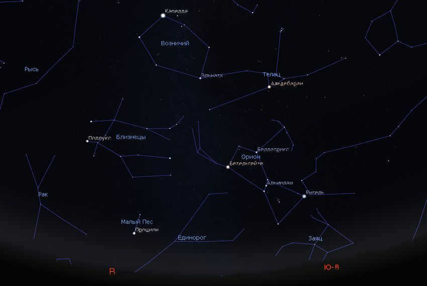 winter constellations in November