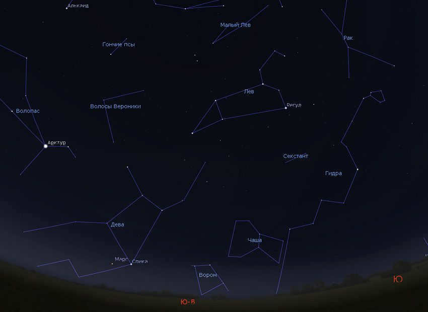 starry sky in the morning in November