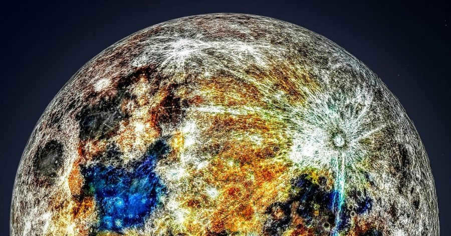 Multicolored moon