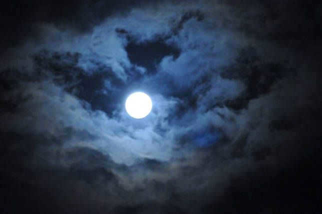 Moon behind the clouds