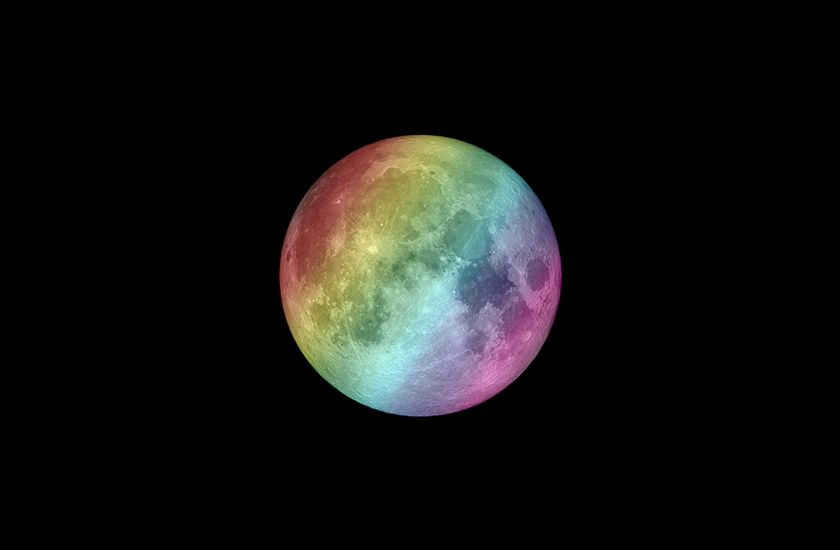 Multicolored moon
