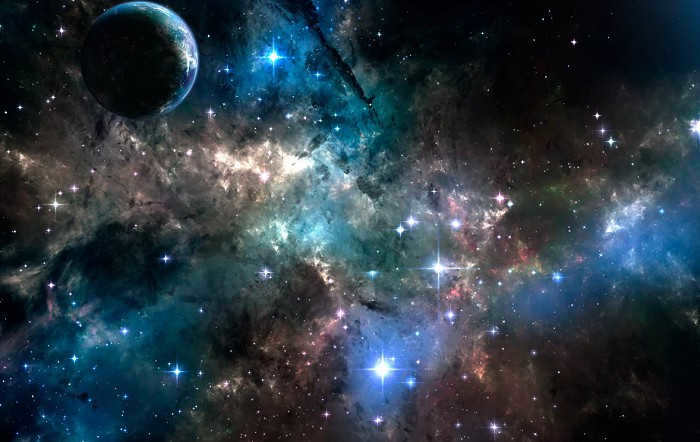Earth in the background of the galaxy