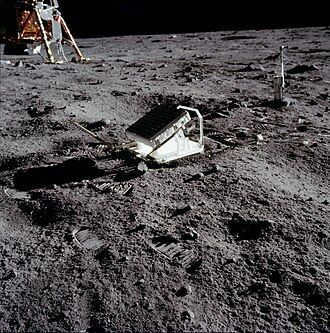 Reflector on the surface of the Moon in 1969.