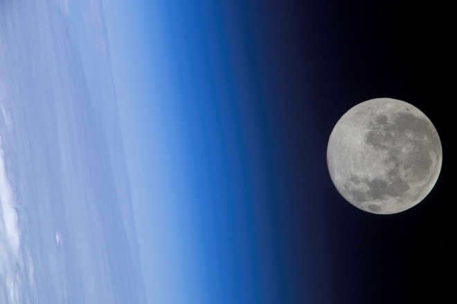 The Moon from the ISS February 24, 2005